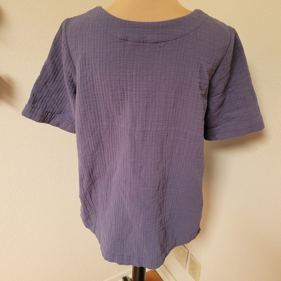 Soft Surroundings Navy Gauze Tunic with Pockets - Picture 6 of 6